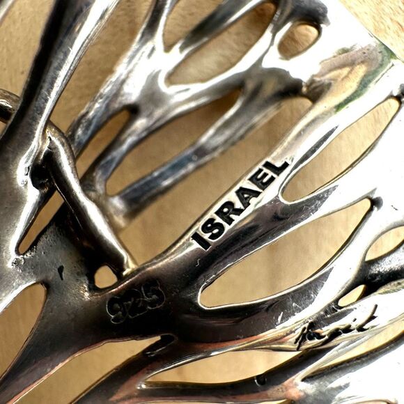 Hagit Gorali Sterling Silver Kalos Lily Pendant with Aqua Glass Drop - Picture 3 of 8